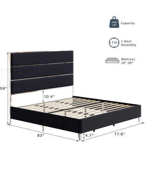 CHLOE BLACK KING BED