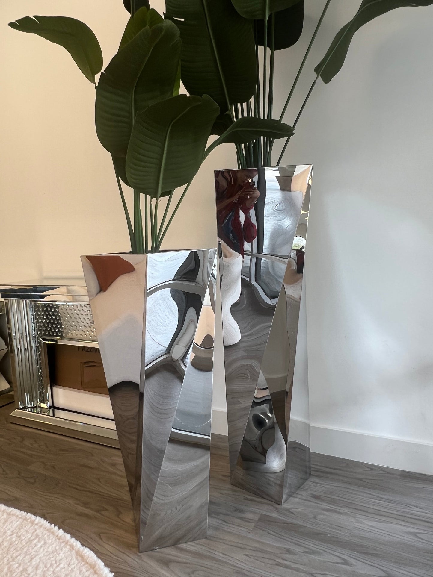 Modern Twist Silver Vase-LARGE