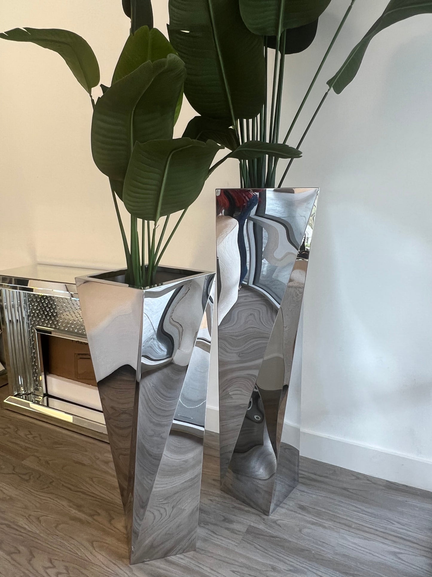 Modern Twist Silver Vase-LARGE