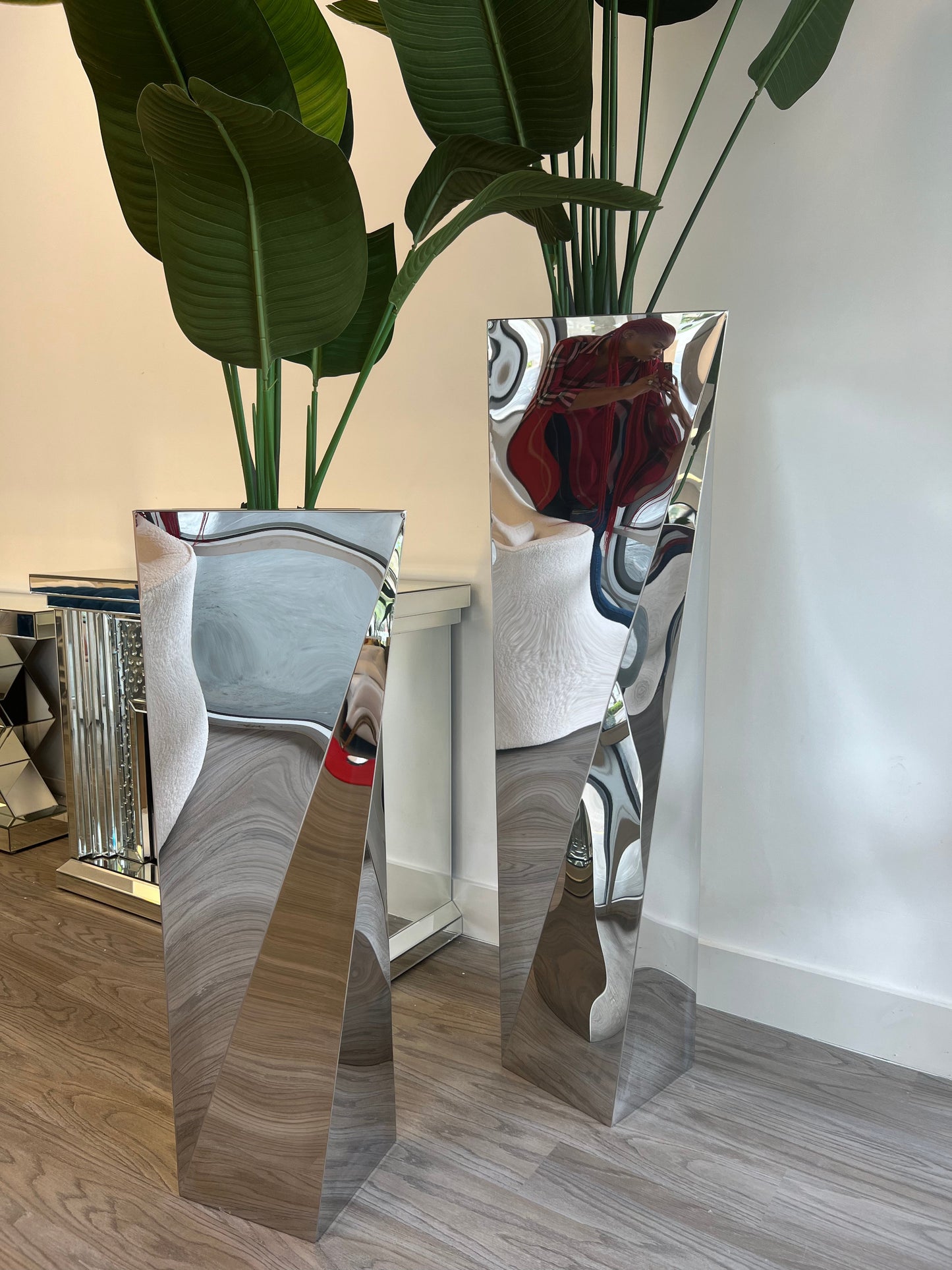 Modern Twist Silver Vase-LARGE