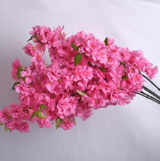 Cherry Blossom Artificial Rose Flowers Stems 3pc