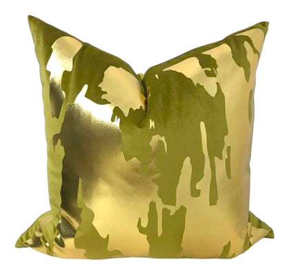 CHLOE GREEN GOLD THROWN PILLOW