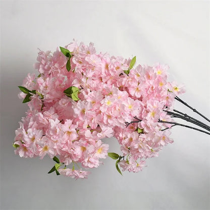 Cherry Blossom Artificial Pink Flowers Stems 3pc