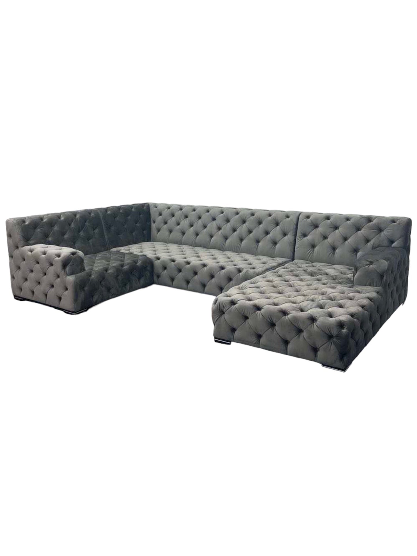 Diamond U Shape Gray 3-Piece Sectional