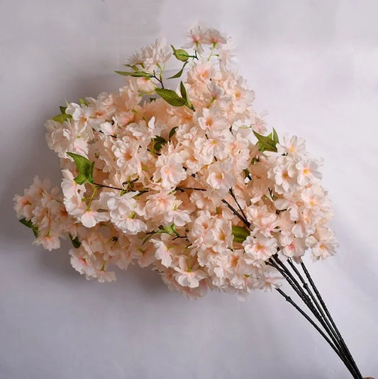 Cherry Blossom Artificial Peach Flowers Stems 3pc