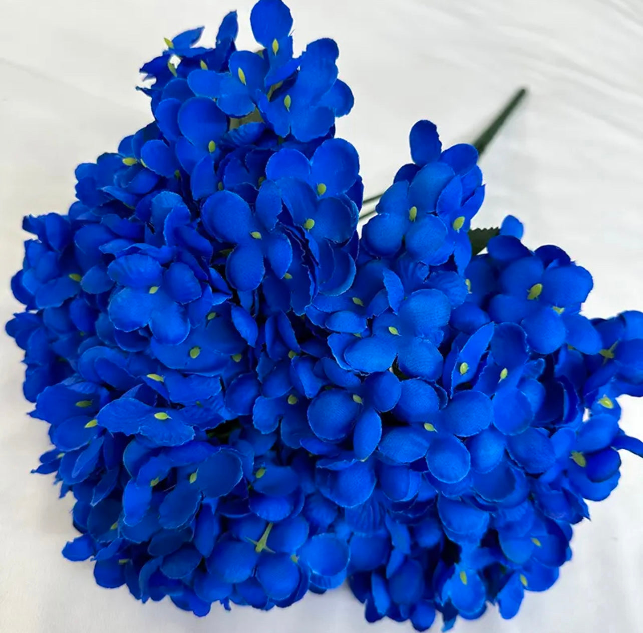 5 Heads Artificial Hydrangea Blue