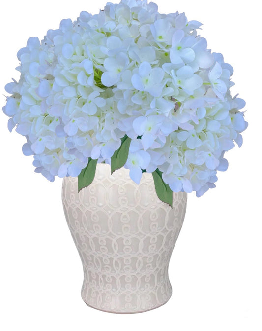 5 Heads Artificial Hydrangea White