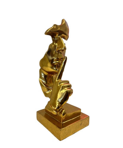 Silence Gold Thinker Statue