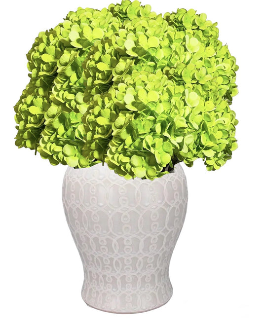 5 Heads Artificial Hydrangea Green