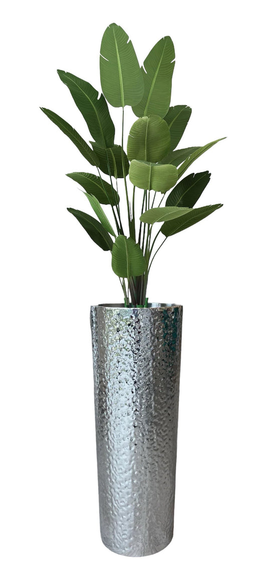 Mirror Silver Metal Flower Pot-LARGE