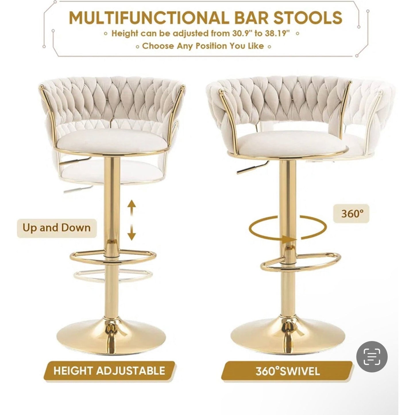 Noven Cream Barstools