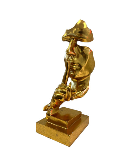 Silence Gold Thinker Statue