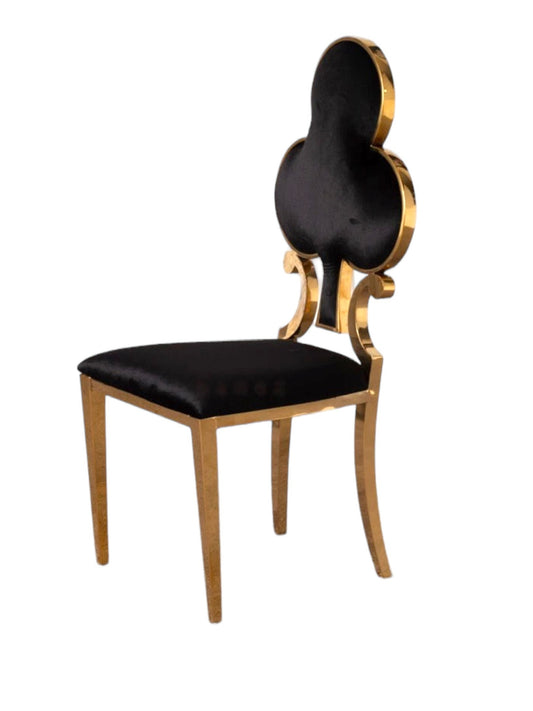 Luxury Modern Velvet Poker Symbol Dining Chair