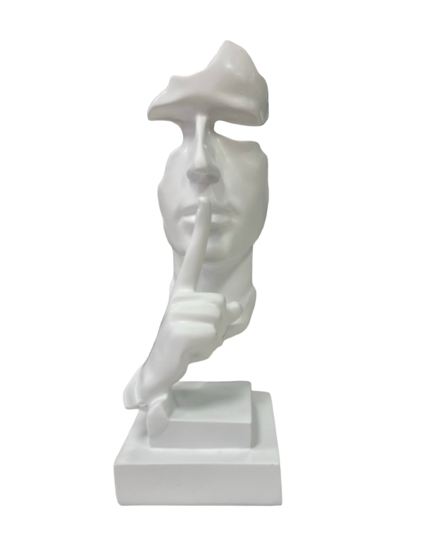 Silence White Thinker Statue