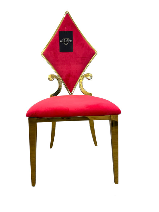 Luxury Modern Velvet Poker Symbol Dining Chair