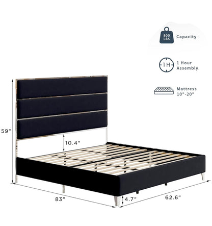 CHLOE BLACK QUEEN BED