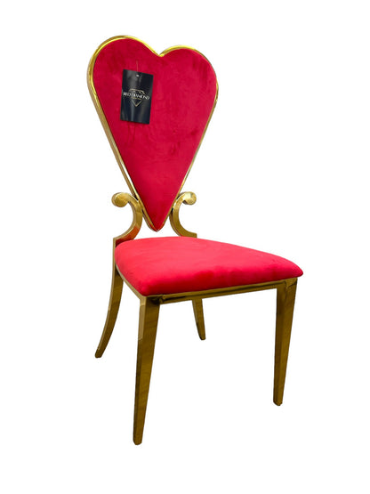 Luxury Modern Velvet Poker Symbol Heart Dining Chair