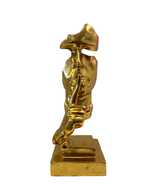 Silence Gold Thinker Statue