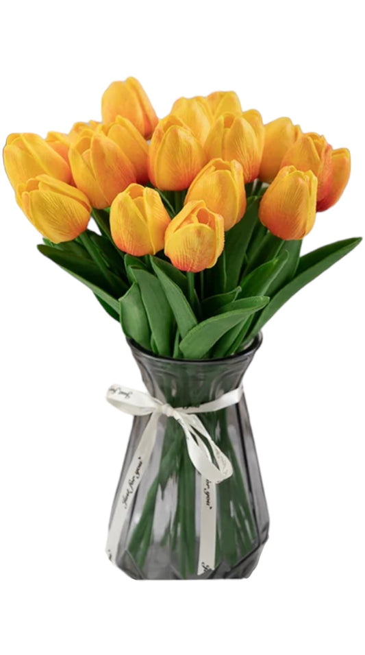 Tulip Artificial Flower Sunset- pack of 5 stems
