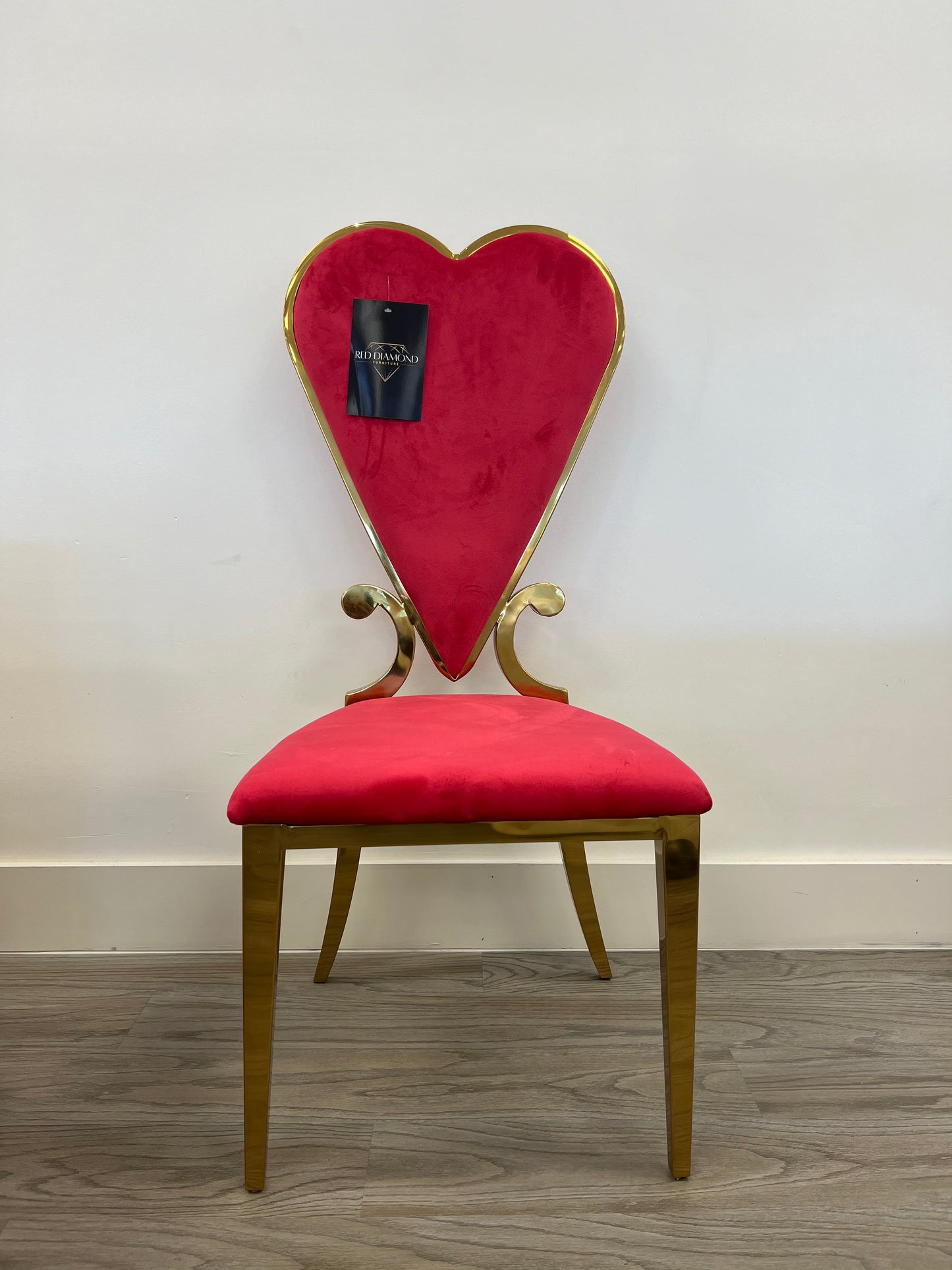 Luxury Modern Velvet Poker Symbol Heart Dining Chair