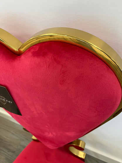 Luxury Modern Velvet Poker Symbol Heart Dining Chair