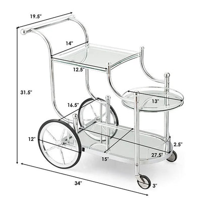 Luxury silver bar cart