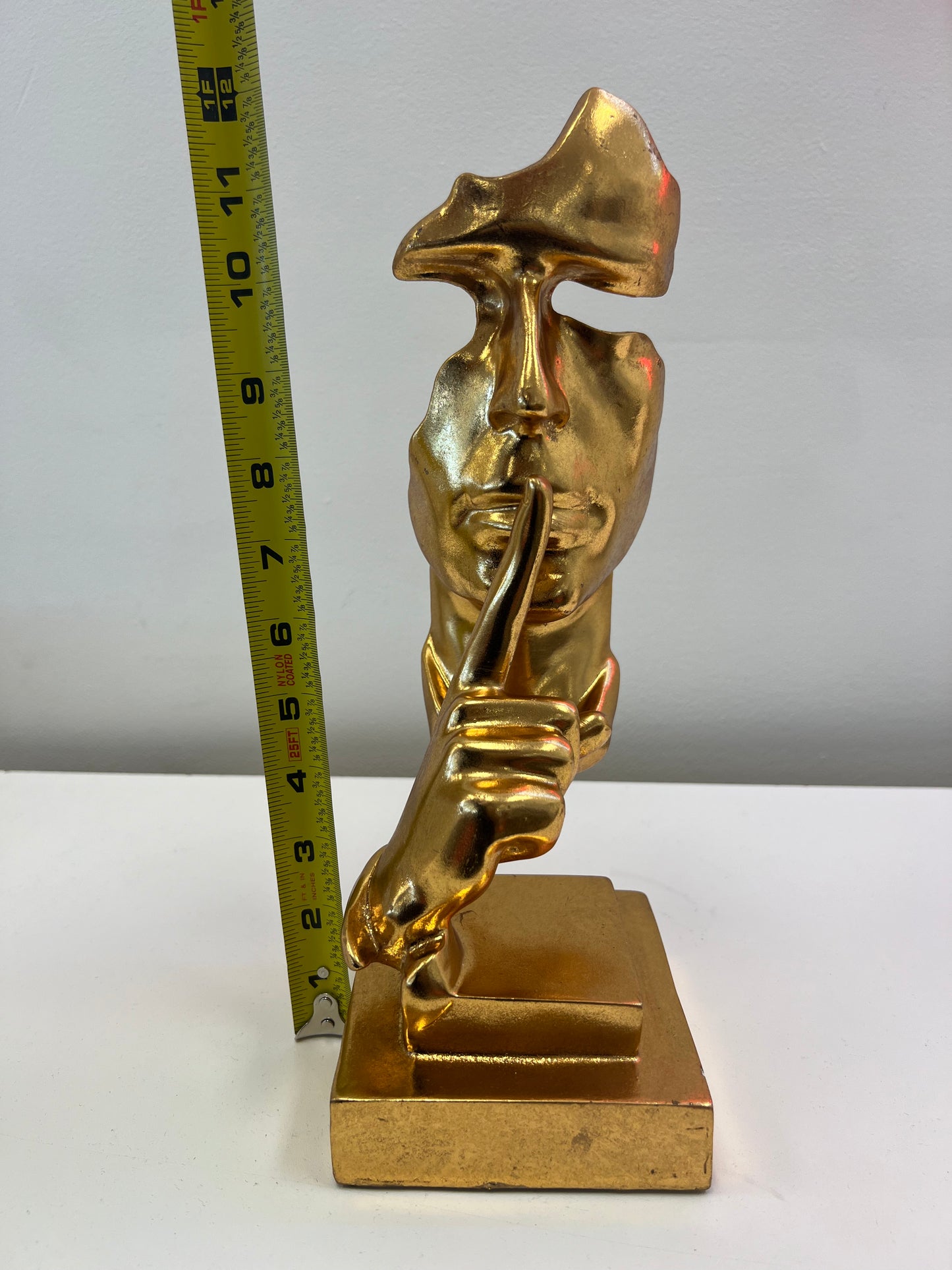 Silence Gold Thinker Statue