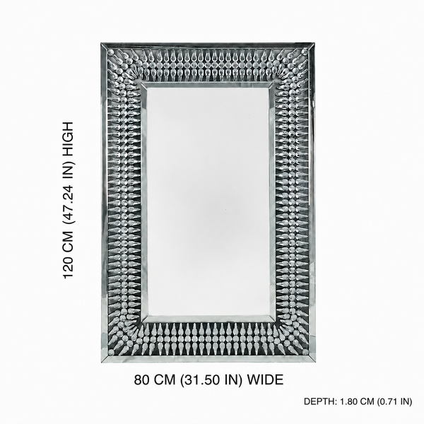 Teardrop Diamond Silver Wall Mirror