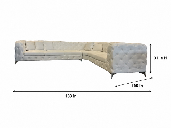 Diamond Velvet L Shape Sofa