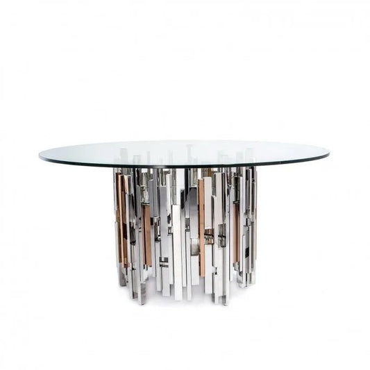 Sam’s Round Tempered Glass Dining Table