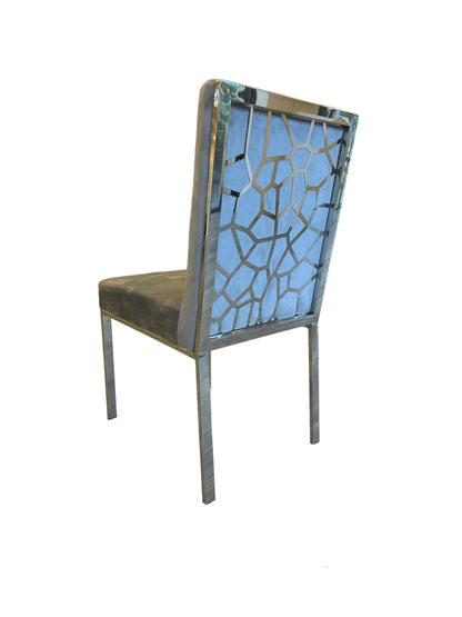 Diamond X Velvet Dining Chair Gray