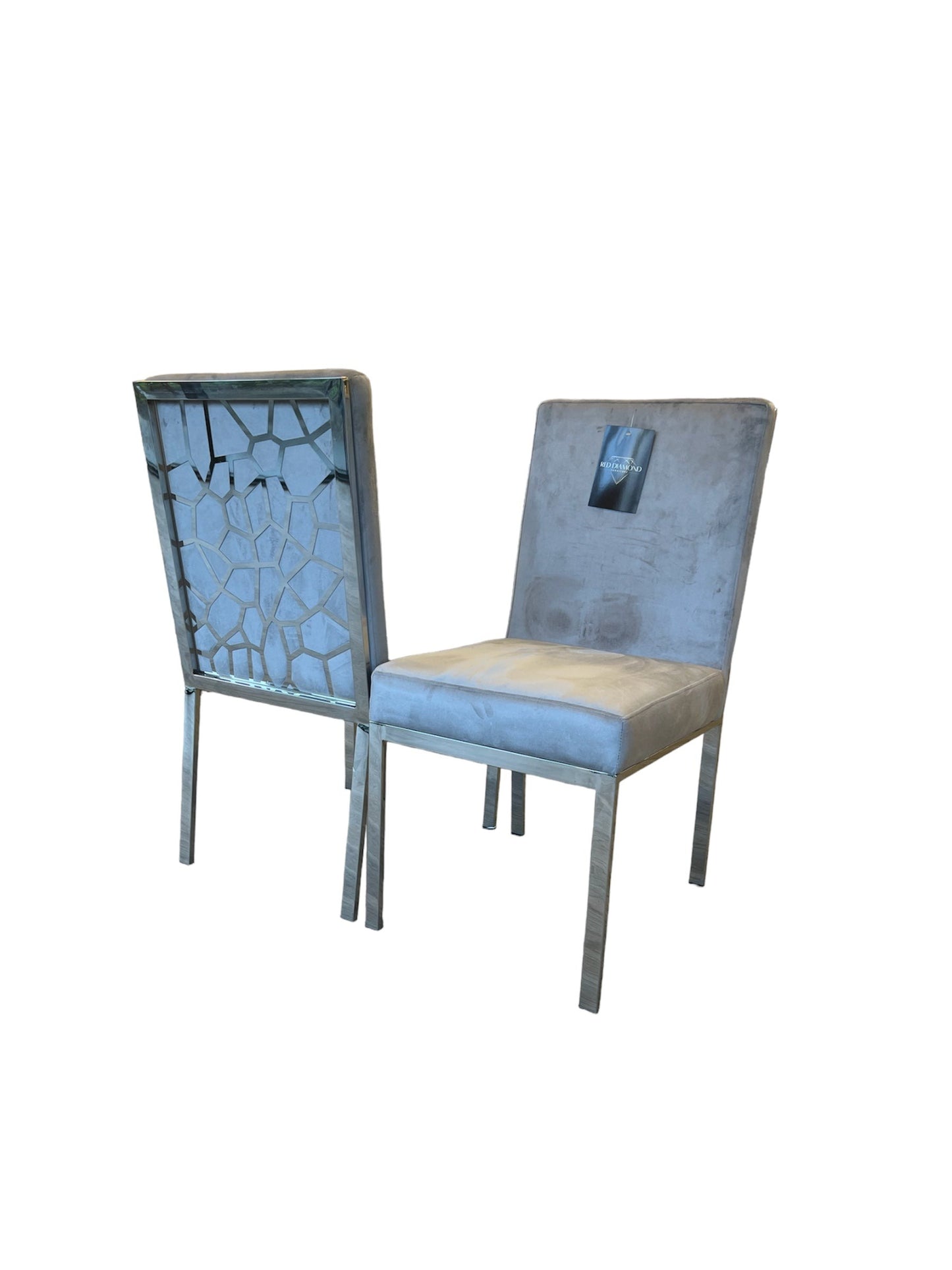 Diamond X Velvet Dining Chair Gray