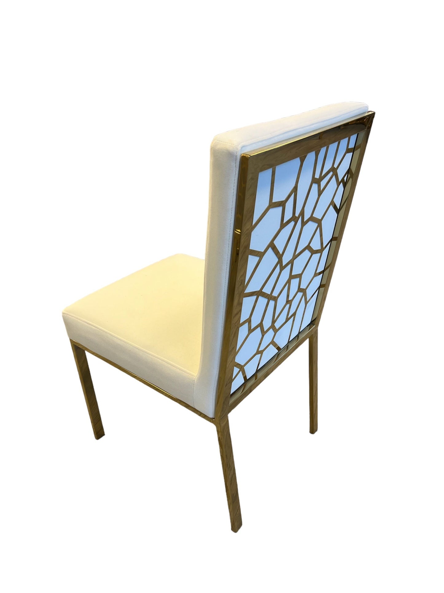 Diamond X Velvet Dining Chair Cream