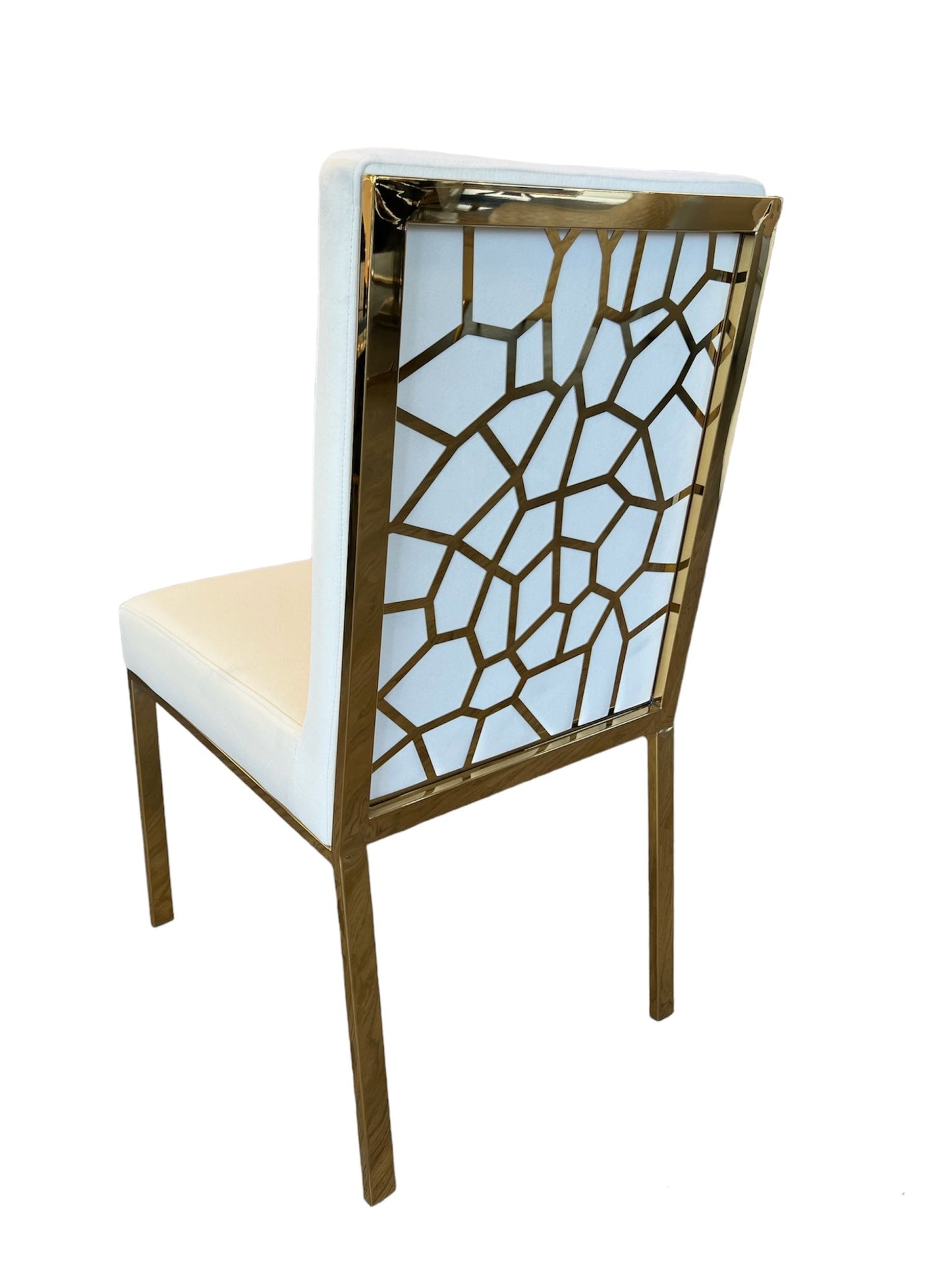 Diamond X Velvet Dining Chair Cream