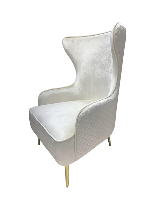 Diamond Cream Velvet Accent Chair