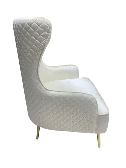 Diamond Cream Velvet Accent Chair