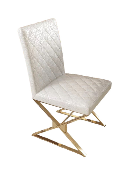 Gold metal frame leather Chair