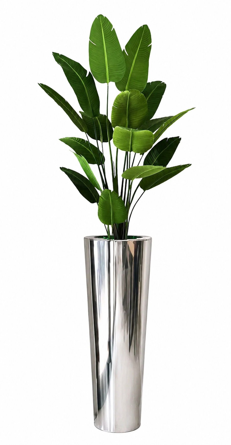 silver planter pot Luxury Silver Large Flower Vase – Modern Tall Metal Planter