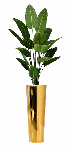 Gold Modern Flower Vase Medium – Decorative Tall Planter | Red Diamond Furniture
