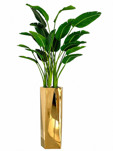 Modern Gold Stainless Steel Floor Vase – Medium Luxury Decorative Vase | Red Diamond Furniture