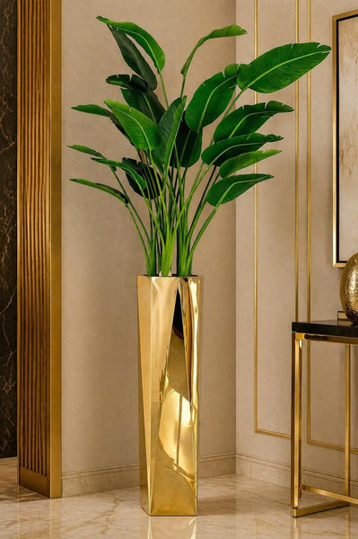 Modern Gold Stainless Steel Floor Vase – Large Luxury Decorative Vase | Red Diamond Furniture