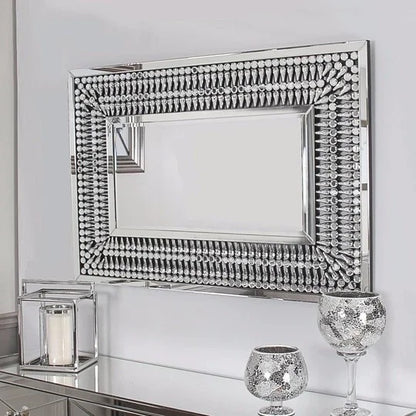 Teardrop Diamond Silver Wall Mirror WXM-1098