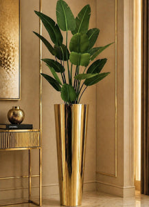 large gold indoor planter Gold Modern Flower Vase Large – Decorative Tall Planter