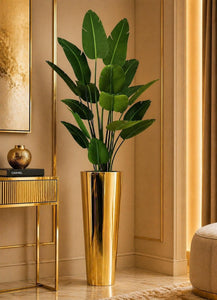 Gold Modern Flower Vase Medium  Decorative Tall Planter | Red Diamond   reddiamondfurniture