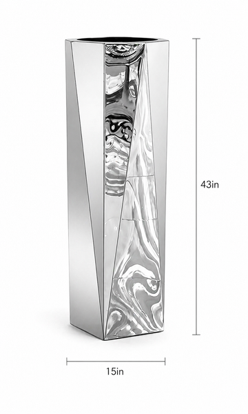 Modern Silver Stainless Steel Vase – Large Decorative Floor Vase | Red Diamond Furniture