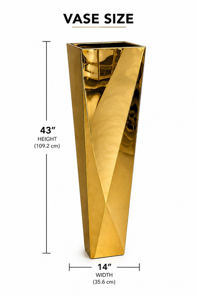 Modern Gold Stainless Steel Vase Large – Luxury Tall Floor Decor | Red Diamond Furniture