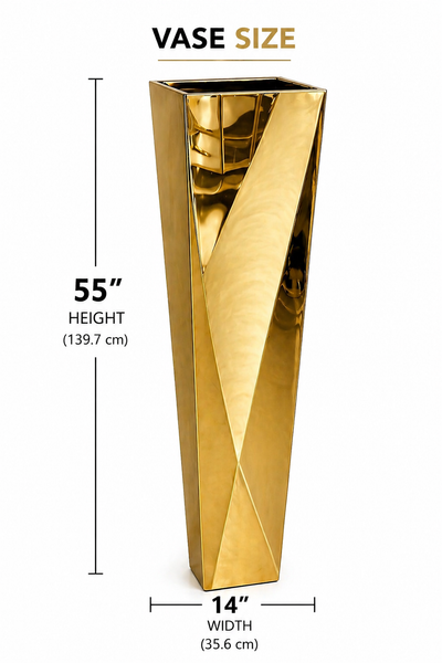 Modern Gold Stainless Steel Vase Large – Luxury Tall Floor Decor | Red Diamond Furniture