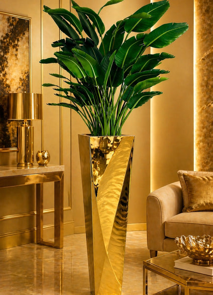 Modern Gold Stainless Steel Vase Large – Luxury Tall Floor Decor | Red Diamond Furniture