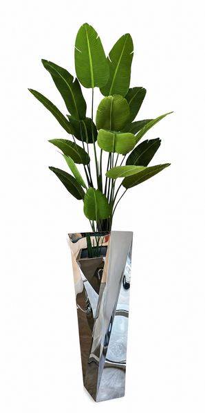 Modern Twist Silver Stainless Steel Vase-XLARGE