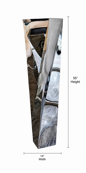 Modern Twist Silver Stainless Steel Vase-XLARGE